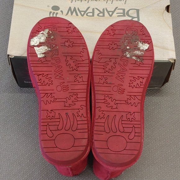 BEARPAW Suede Pom Pom Boot Cranberry Red - 8 - Picture 5 of 13